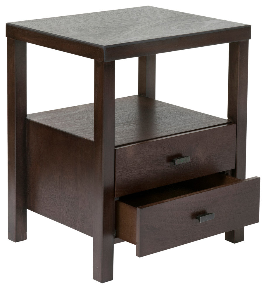 East at Main Westwood Brown Acacia Wood Square Accent Table, Brown