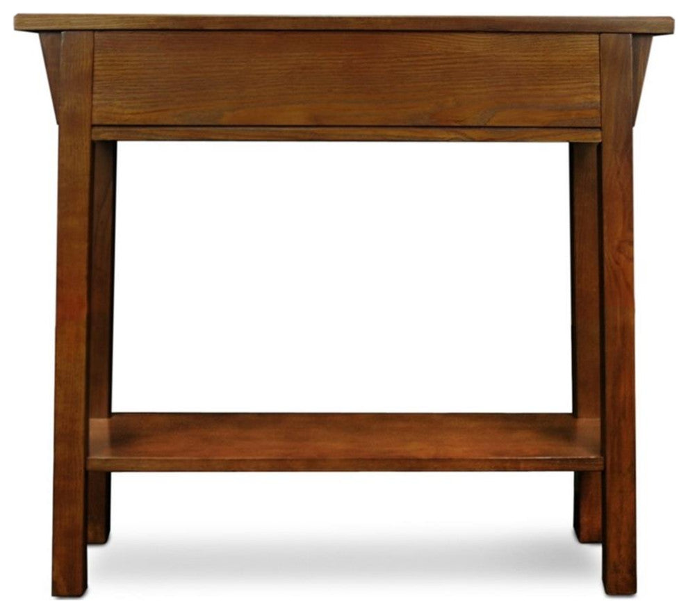 Leick Furniture Wood Mission Console Table in Russet Oak