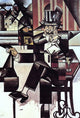 Juan Gris Man in the Cafe - 18" x 27" Premium Canvas Print