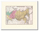 Russia Siberia Old Map Print On Canvas With Frame Art Collection 16" X 21"
