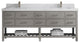 Parker 84" Double Sink Bath Vanity, Elephant Skin Gray 2" Calacatta Sienna
