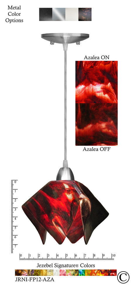 Small Jezebel Signature Flame Pendant, Azalea, Nickel Base