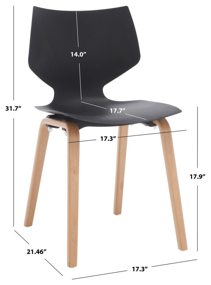 Safavieh Couture Darnel Molded Plastic Dining Chair, Black/Natural