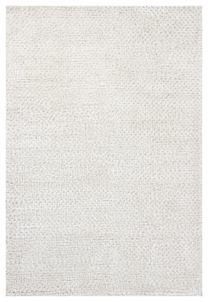 Strata Contemporary Area Rug, White, 7'9"x10'6" Rectangle