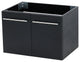 30" Wall Mount Vanity, Black Stone Countertop, Black