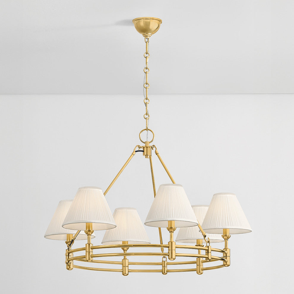 Hudson Valley Lighting Howard Chandelier By Mark D. Sikes, Aged Brass