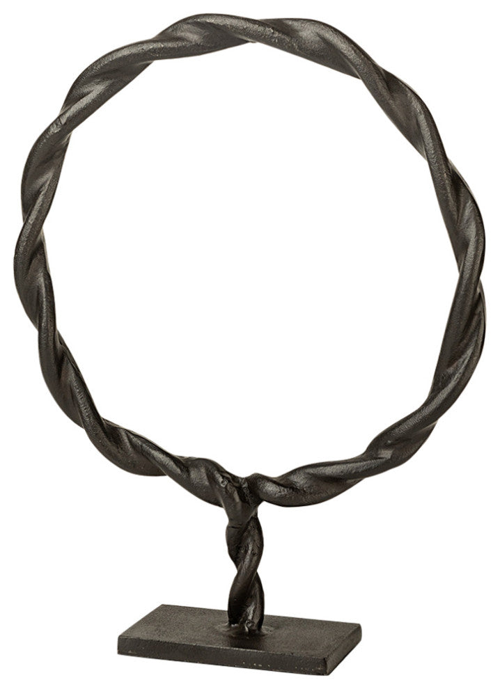 Rizwan, Small, Black Aluminum Braided Circular Object