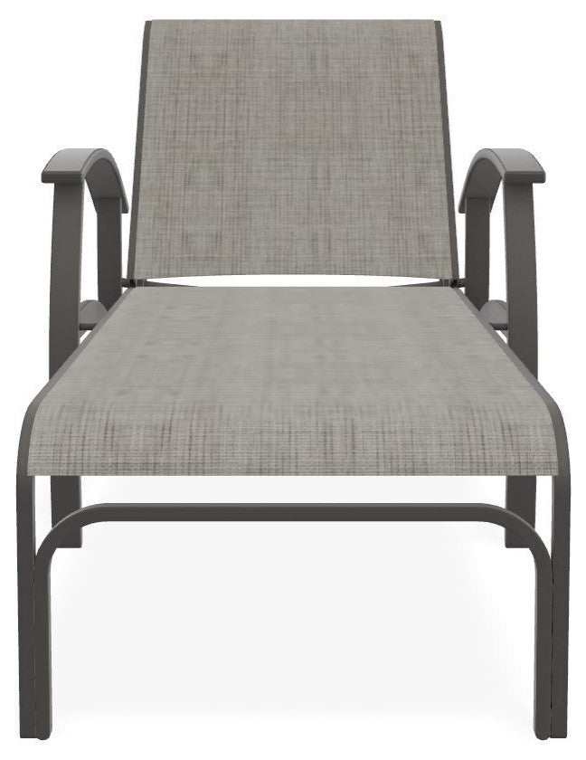 Belle Isle Sling 4-Position Outdoor Chaise Lounge, Smoke/Warm Gray