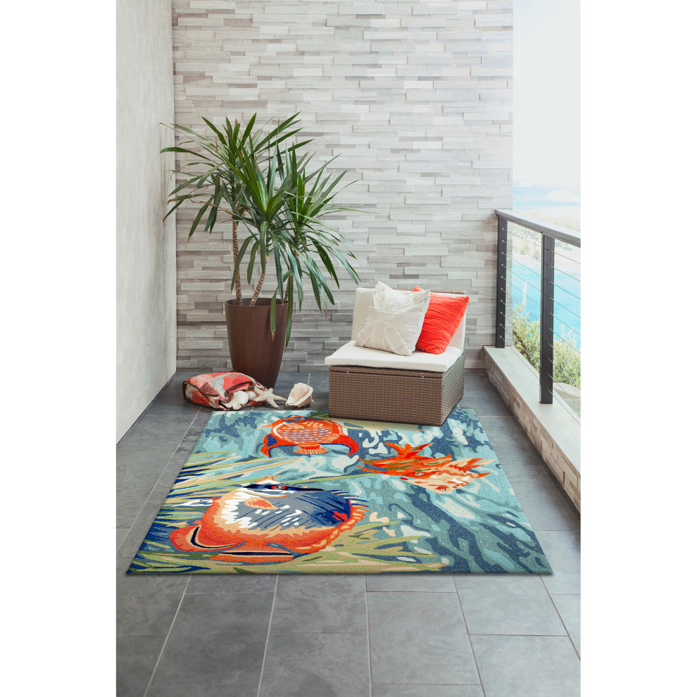 Ravella Tropical Fish Indoor/Outdoor Rug, Ocean, 7'6"x9'6"