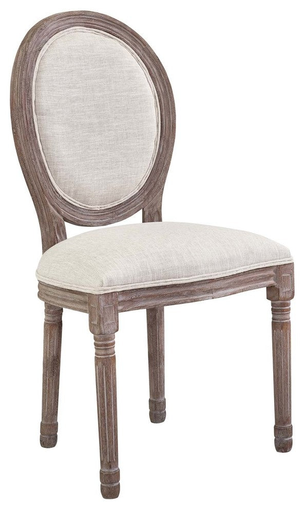 Emanate Dining Side Chair Upholstered Fabric Set of 4, Beige