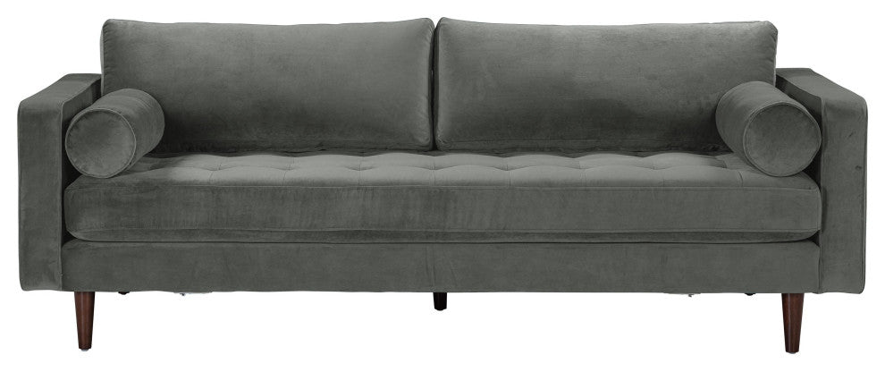 Cave Ash Gray Velvet Sofa