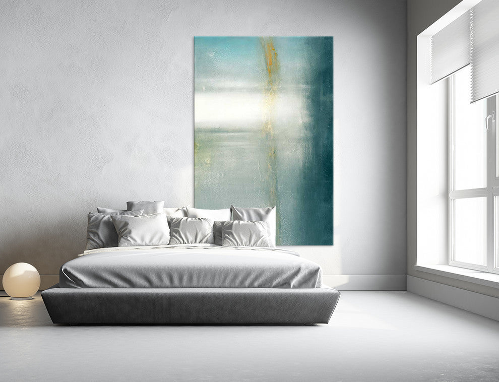 "Vibration - turquoise" Fine Art Canvas Print, 48"x72"