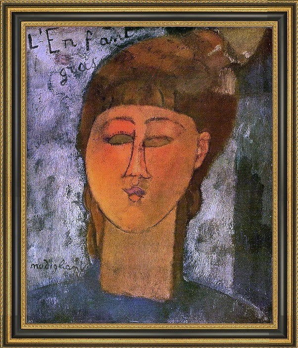 Amedeo Modigliani The Fat Child - 16" x 20" Framed Premium Canvas Print