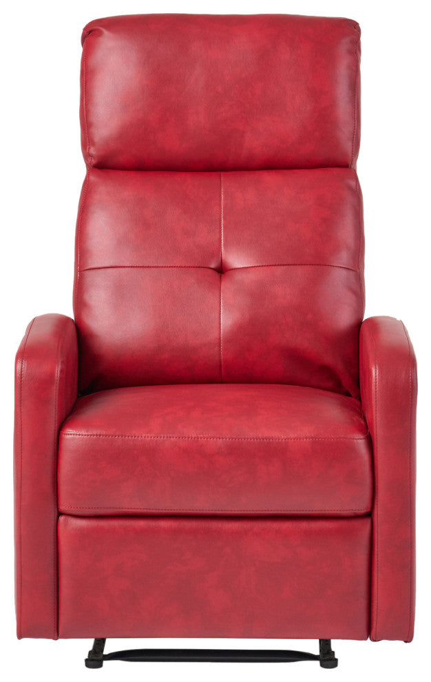 GDF Studio Teyana Red Leather Recliner Club Chair