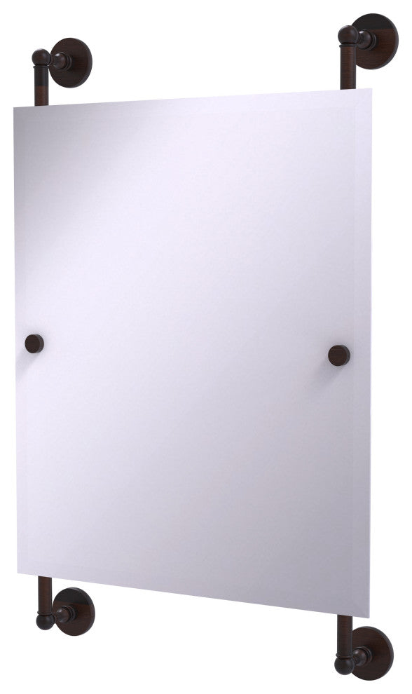 Prestige Skyline Rectangular Frameless Rail Mounted Mirror, Venetian Bronze