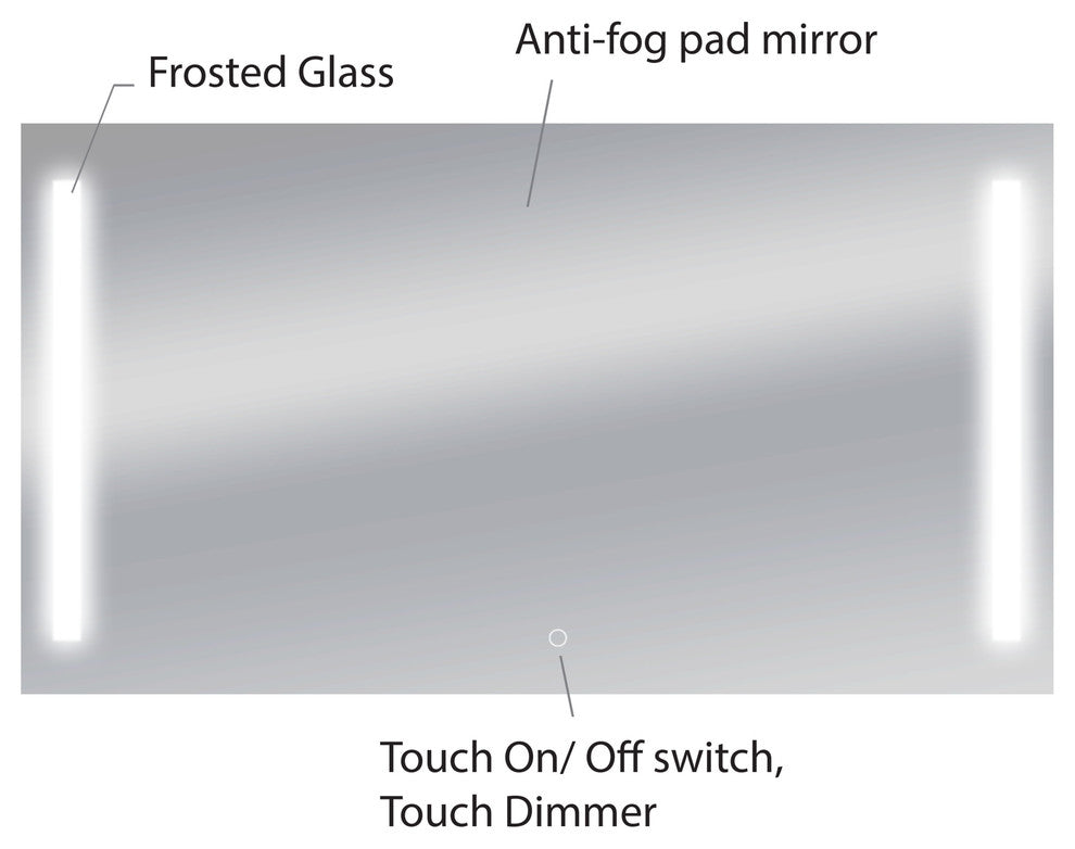 Dyconn Catella Vanity Bathroom LED Mirror With Touch On/OFF & Anti-Fog, 60x35