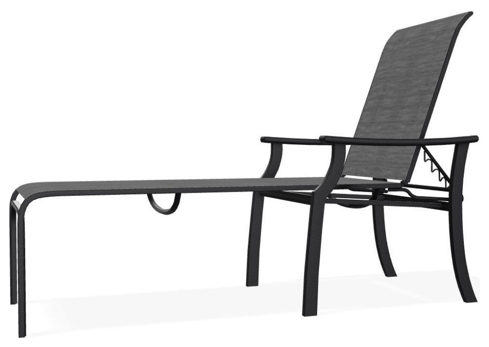 St. Catherine Sling 4-Position Outdoor Chaise Lounge, Collect Charcoal/Black