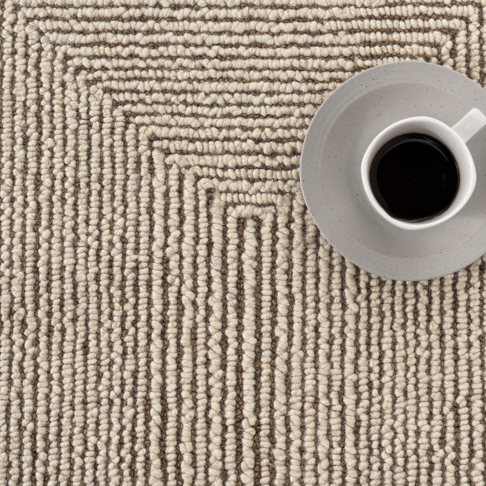Stoic Wool Area Rug, Beige 2' 6" x 8'