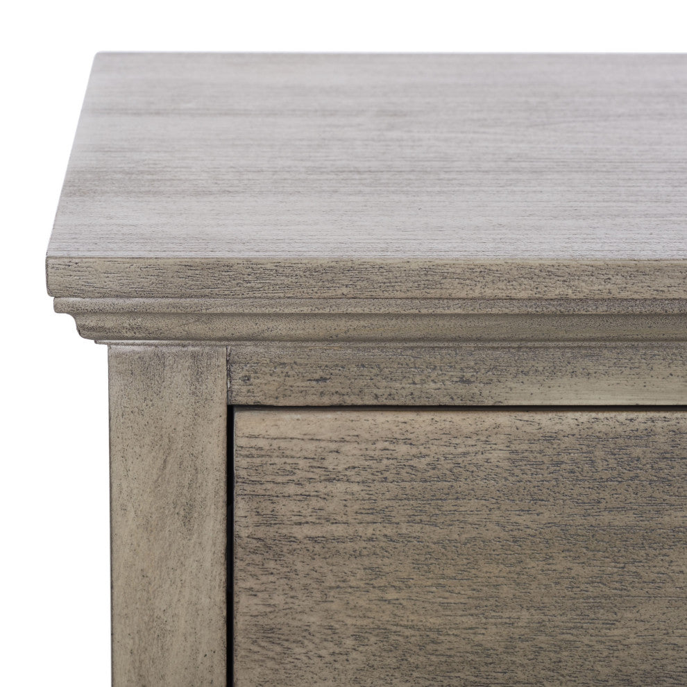 Safavieh Couture Lisabet 3 Drawer Wood Nightstand, Light Grey