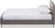 Mia Mid-Century Light Gray Fabric Upholstered King Size Platform Bed