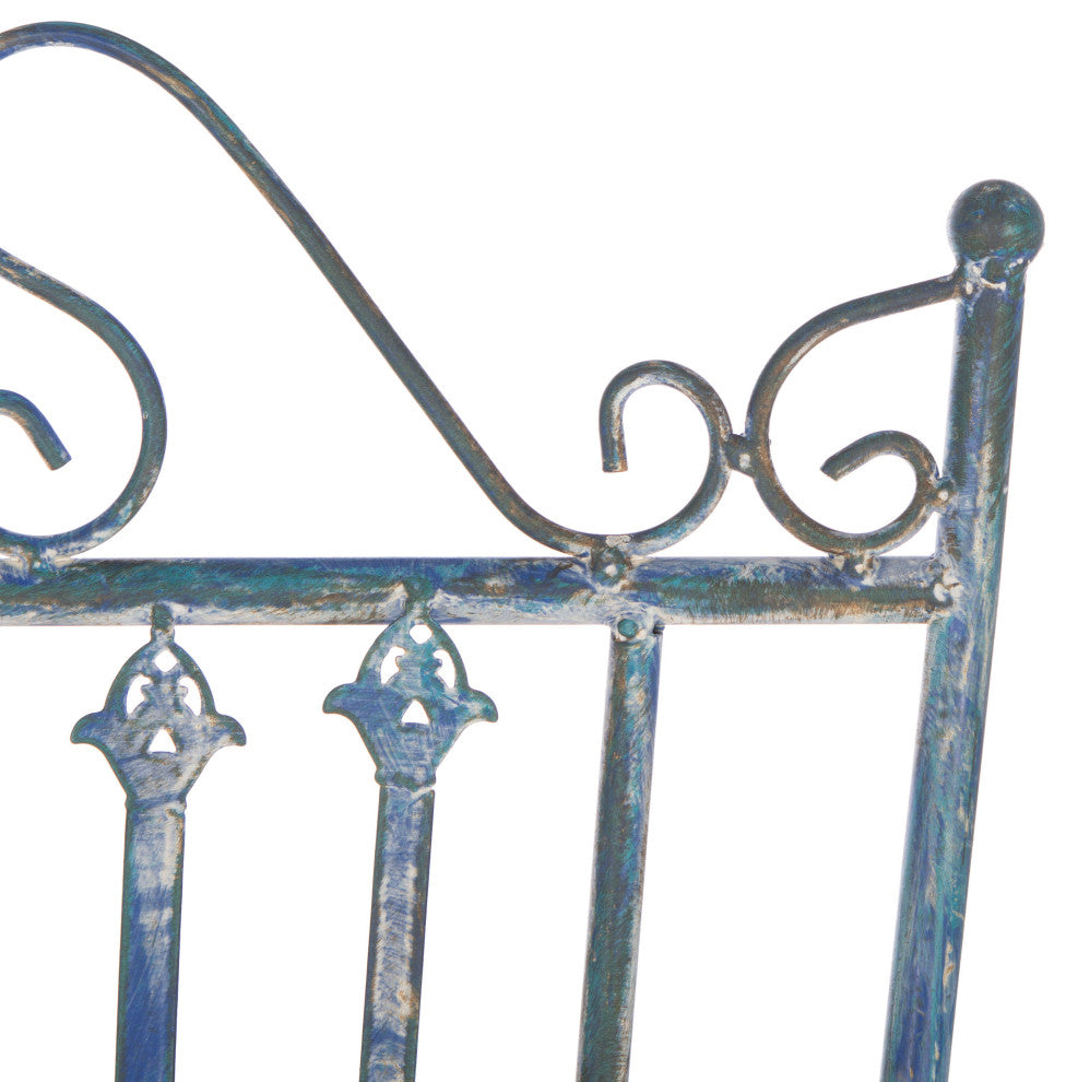 Safavieh Belen Bistro Set, One Table and Two Chairs Antique Blue