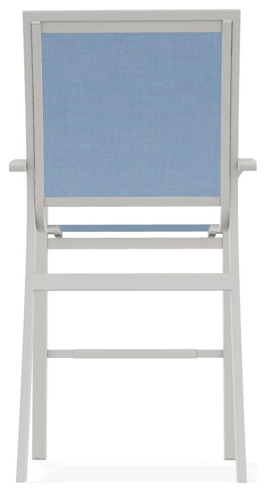 Kendall Sling Bar Height Stackable Outdoor Stool, Sky/Snow