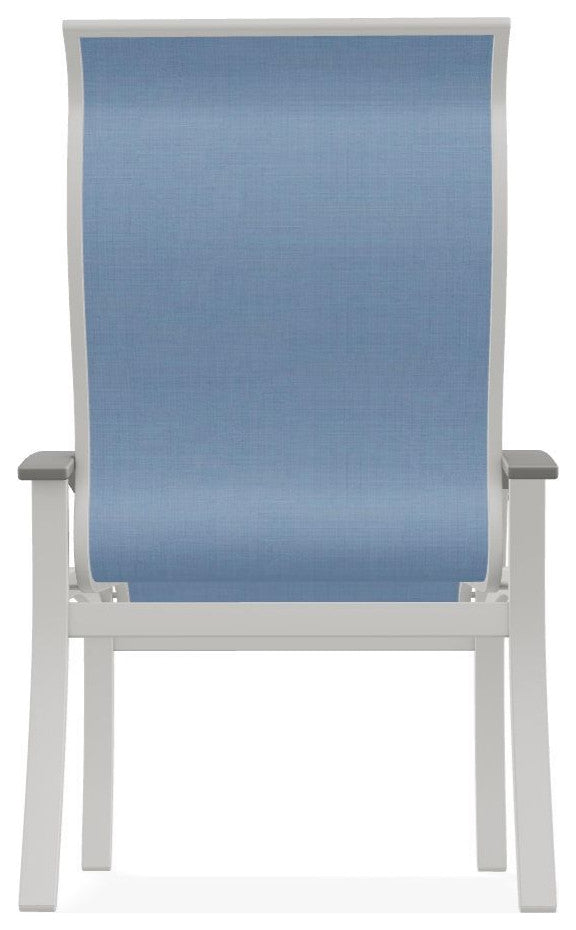 Belle Isle Sling Outdoor Dining Chair, Sky/Snow