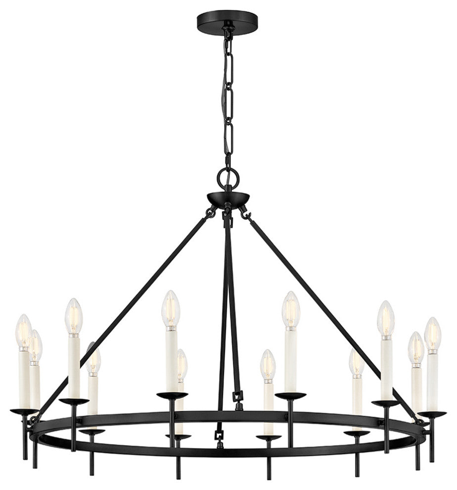 Hinkley Copley Large Ring Chandelier, Black