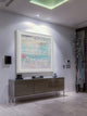 "Many White Boats" Framed Painting Print, 18"x18"