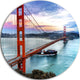 Golden Gate In San Francisco, Sea Bridge Disc Metal Artwork, 23"