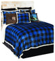 Blue Lumberjack Buffalo Plaid Sherpa Fleece 3-Piece Comforter Set, Twin