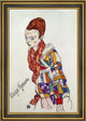 Egon Schiele Portrait of Marga Boerner - 18" x 27" Framed Premium Canvas Print