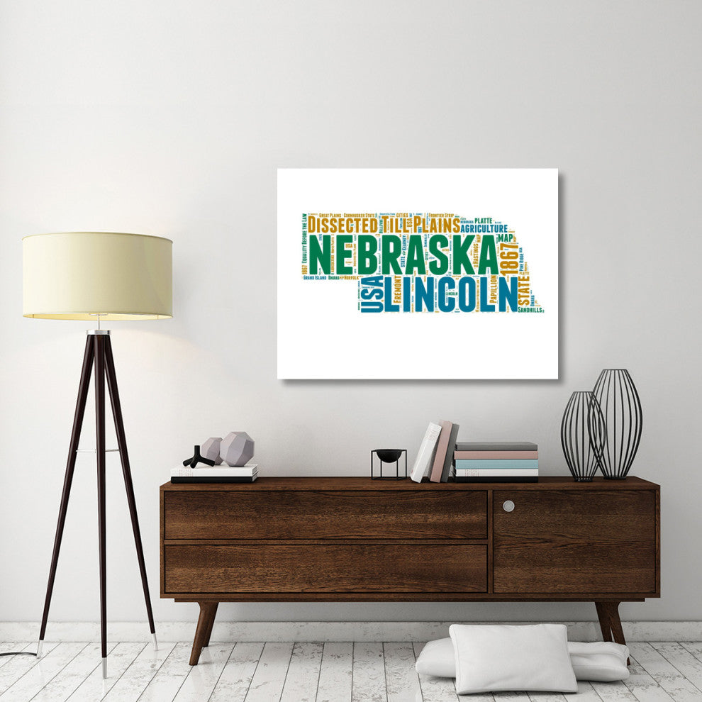 "Nebraska Word Cloud Map" Fine Art Print