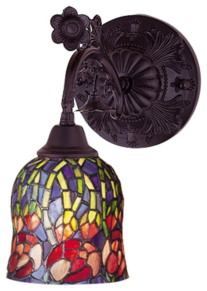 Meyda lighting  19019 6" Wide Red Rosebud Wall Sconce