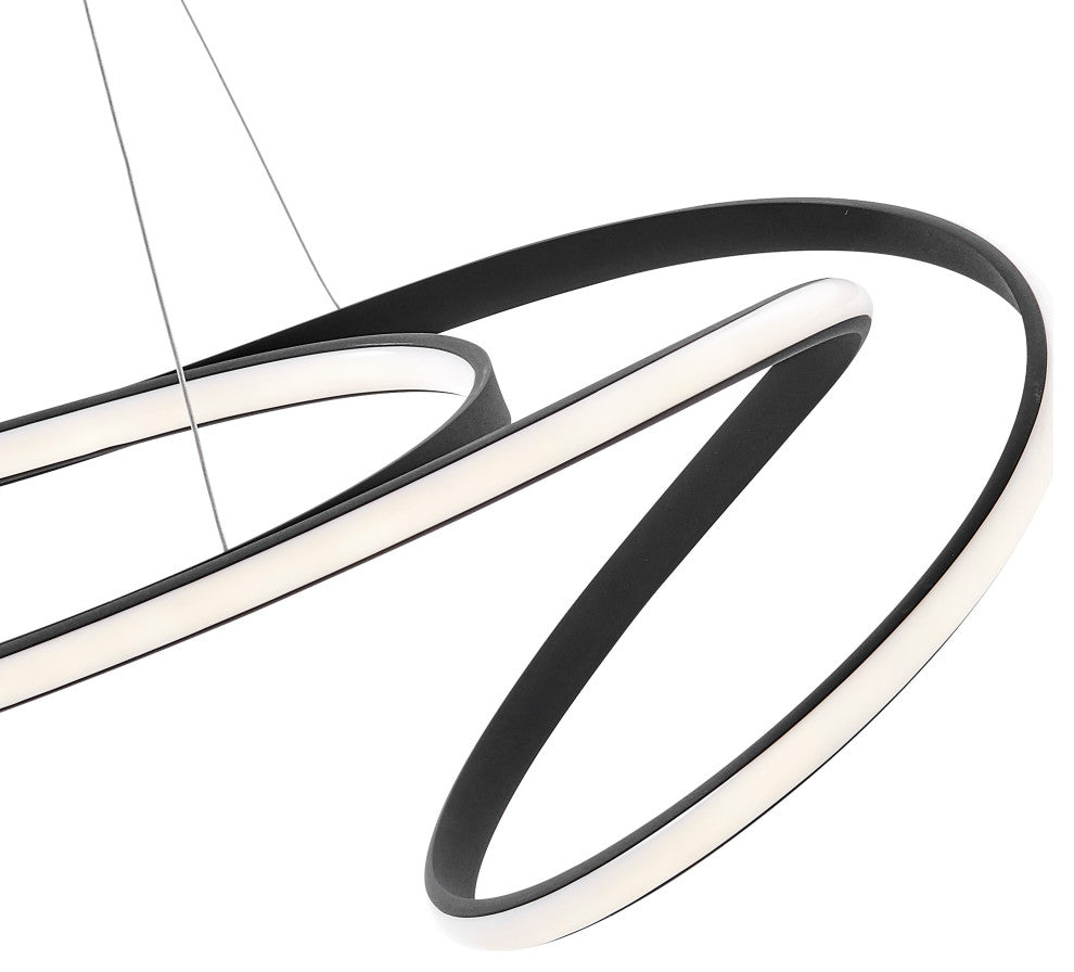 Moscow Dimmable Integrated LED Chandelier, Black, Without Smart Dimmer