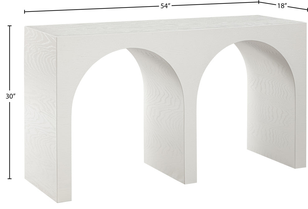 June Black Oak Console Table, Cream, 54" W X 18" D X 30" H