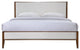 Safavieh Couture Giuliano Channel Tufted Bed, Ivory/Walnut, Queen
