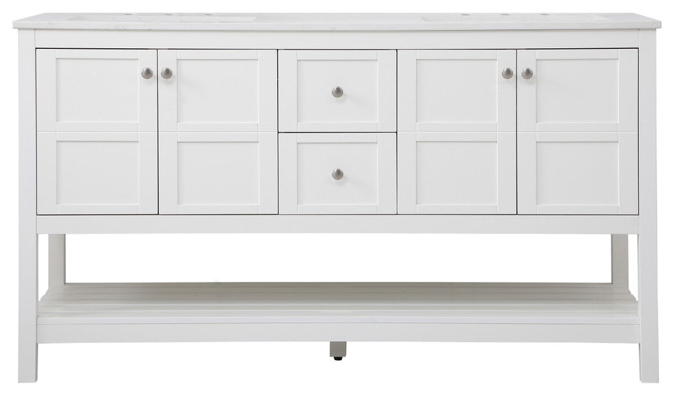 Tucker White 60" Double Sink Bathroom Vanity