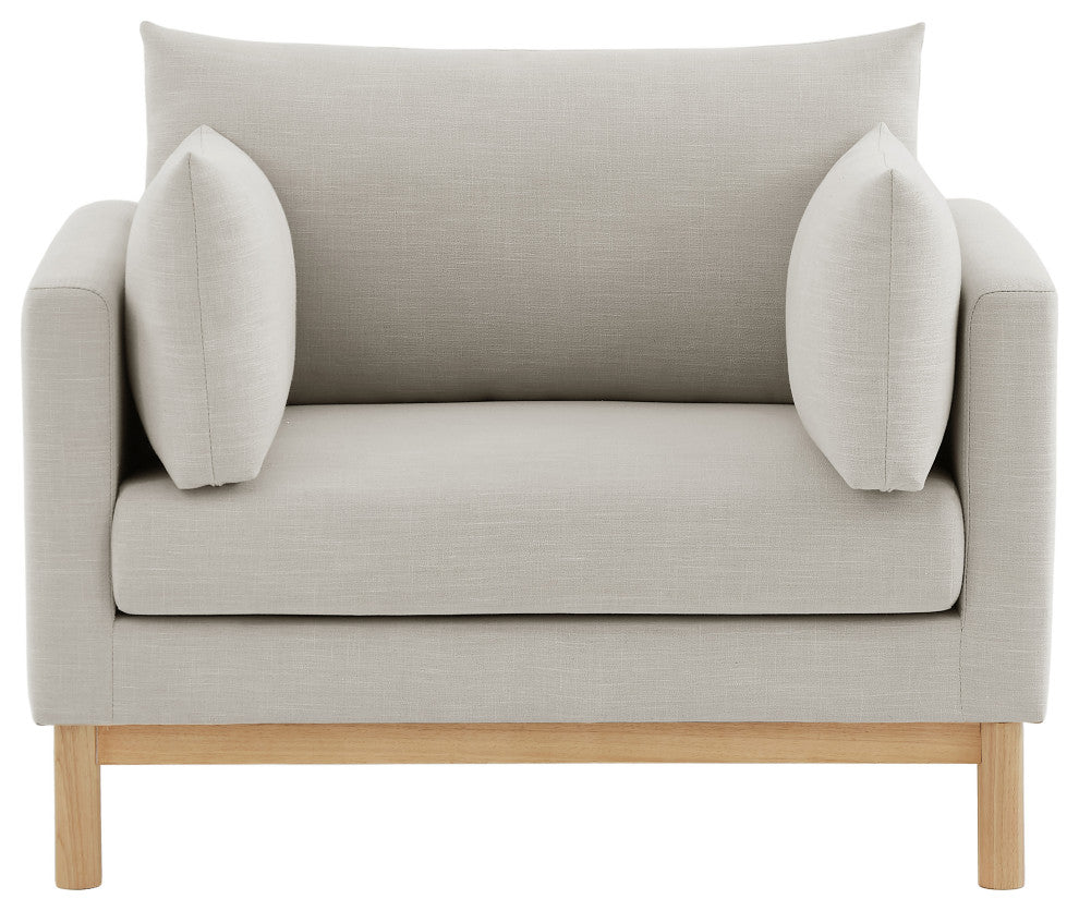 Langham Linen Textured Fabric Upholstered Chair, Beige