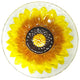 18" Yellow Sunflower Glass Plate Bird Bath Bowl Decorative Yard Art