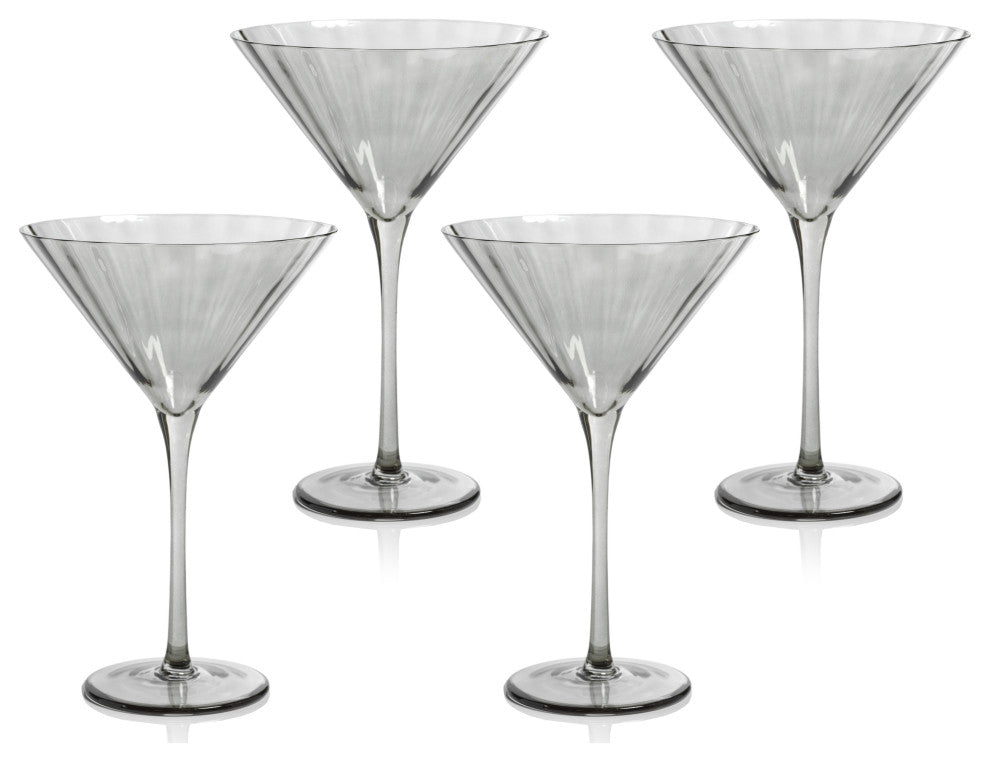 Malden Optic Martini Glasses, Set of 4, Smoke