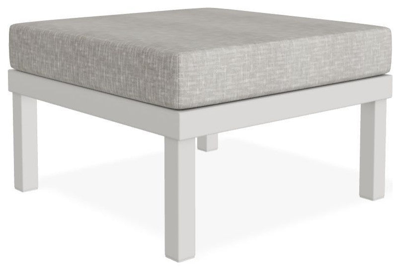Larssen Cushion Deep Seating Outdoor Ottoman, Hither Pewter/Snow