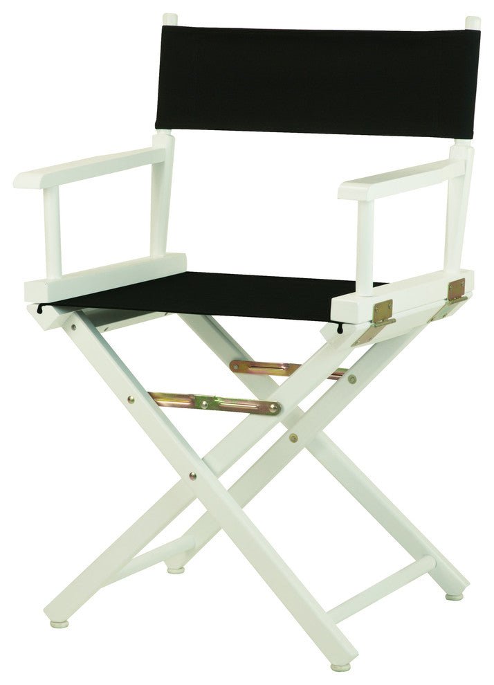 018" Director's Chair White Frame-Black Canvas