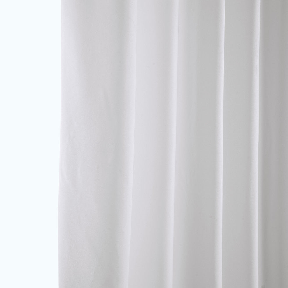 Heritage Plush Velvet Curtain Single Panel, Pillow White, 50"x96"
