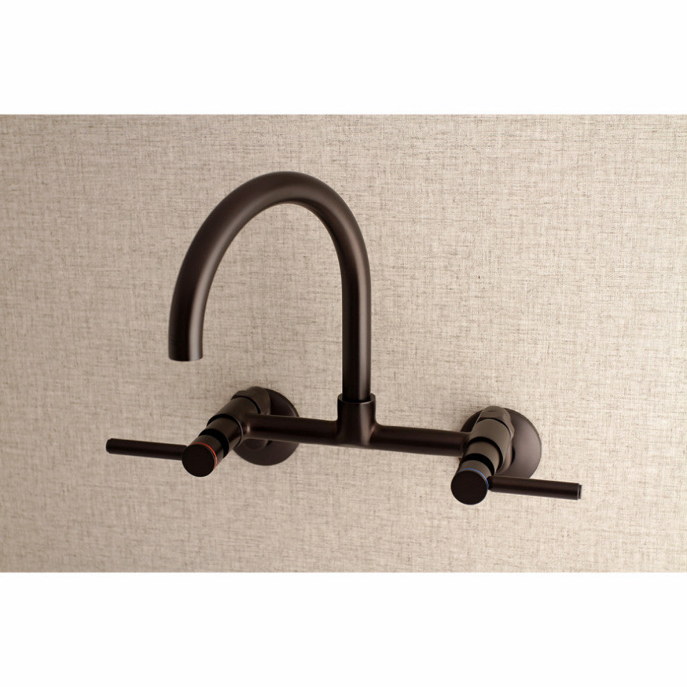 Kingston Brass Two-Handle Wall Mount Kitchen Faucet, Oil Rubbed Bronze