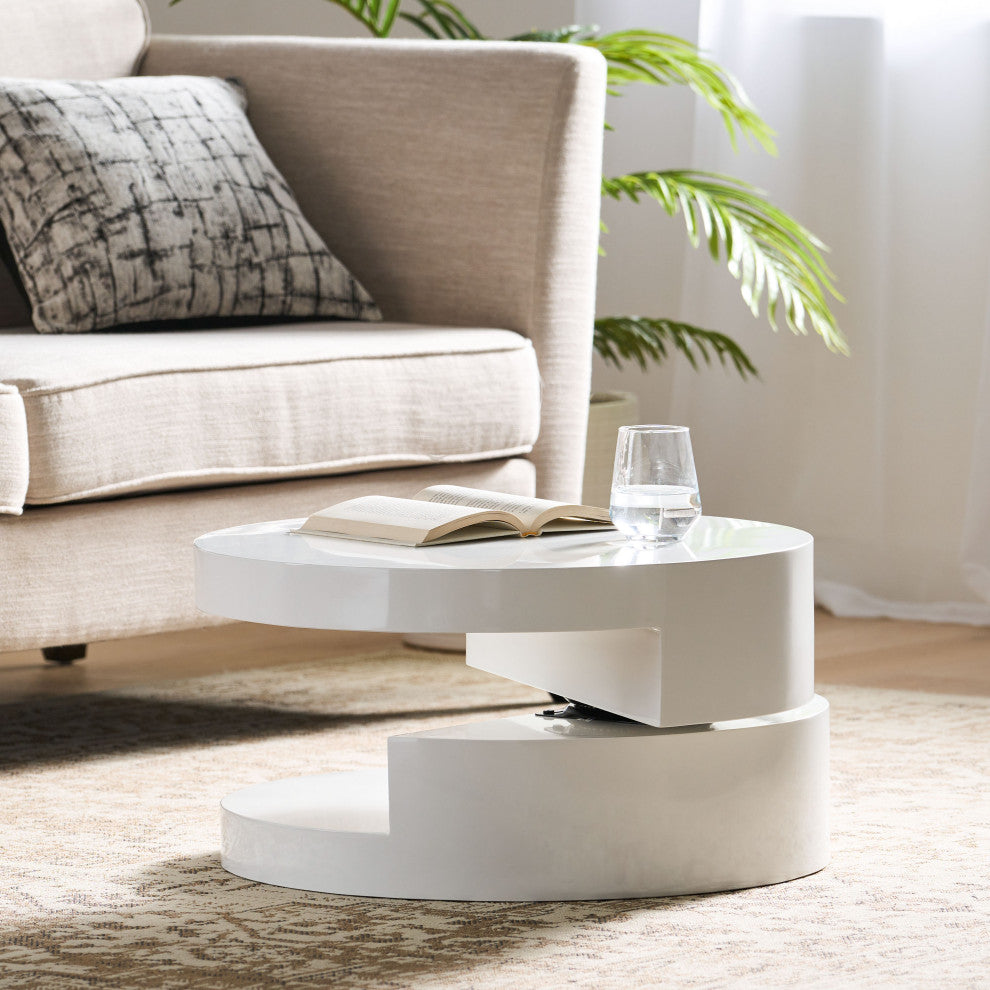 GDF Studio Emerson Small Circular Mod Swivel Coffee Table