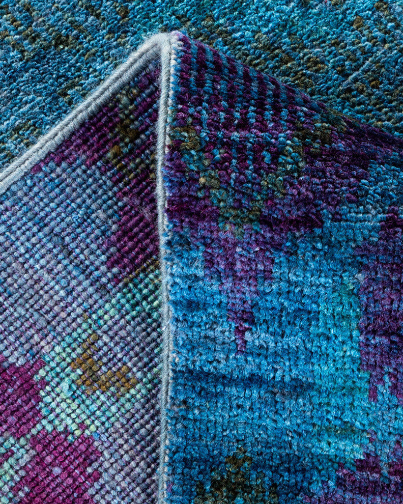 Fine Vibrance, One-of-a-Kind Hand-Knotted Area Rug Blue, 6' 0" x 8' 10"