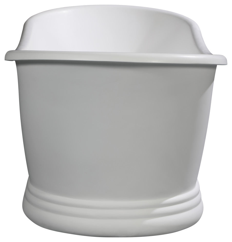 67" White Matte Pedestal Solid Surface Resin Bathtub