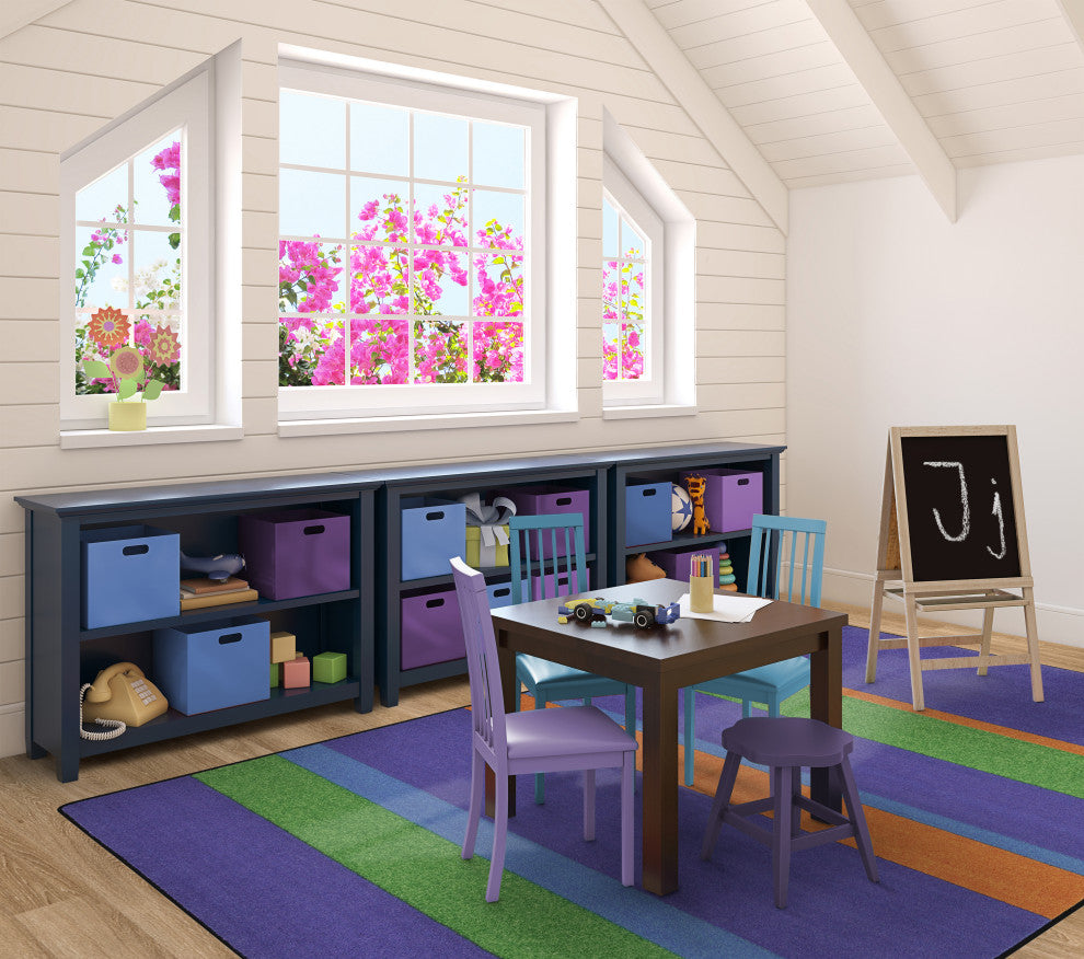 Kid Essentials Rug, Straight and Narrow, Violet, 5'4"x7'8"
