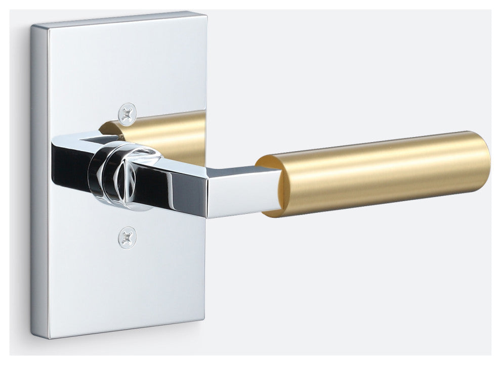 Levanto Dummy Rosette, Polished Chrome, Smooth Grip in Satin Brass